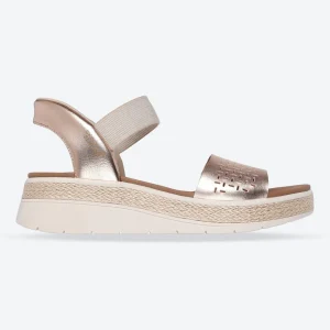 Women's Wide Fit Skechers 114415 Slip-ins Bobs Sun Ray Step Aside Sandals