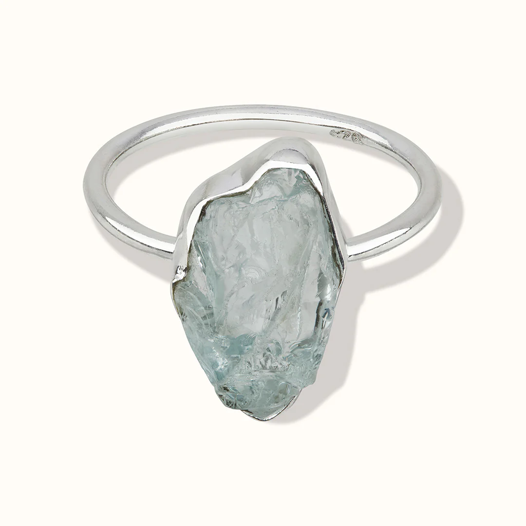 Gaia Aquamarin Ring Silber