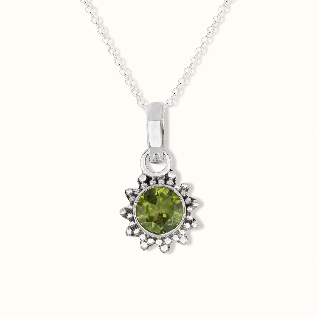 Indische Sonne Peridot Charm Silber