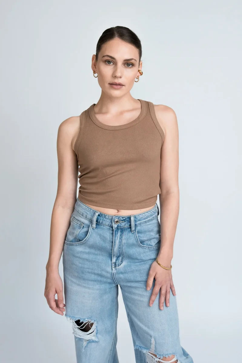 Crop Top Hellbraun