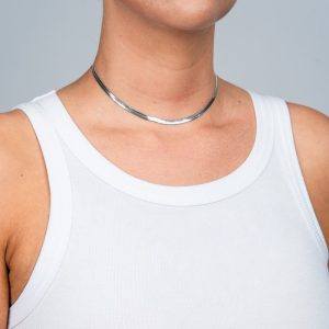 Kette Minimalistisch Schlangenglieder 35 cm 4 mm Silber