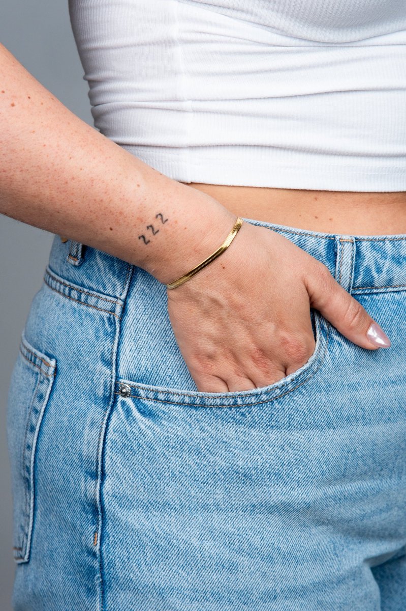 Armband Minimalistisch Schlangenglieder 4 mm Gold