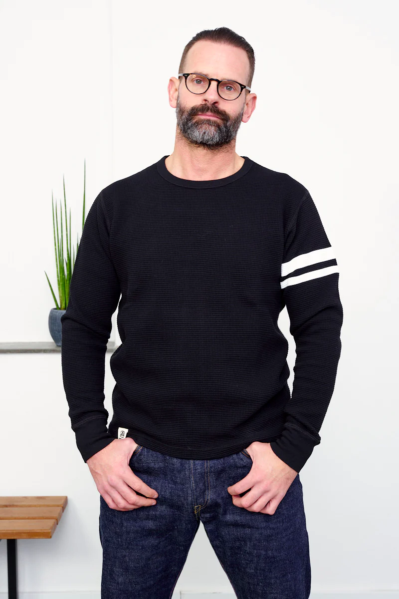 MOMOTARO JEANS – GTB Thermal Long-sleeve T-Shirt | black