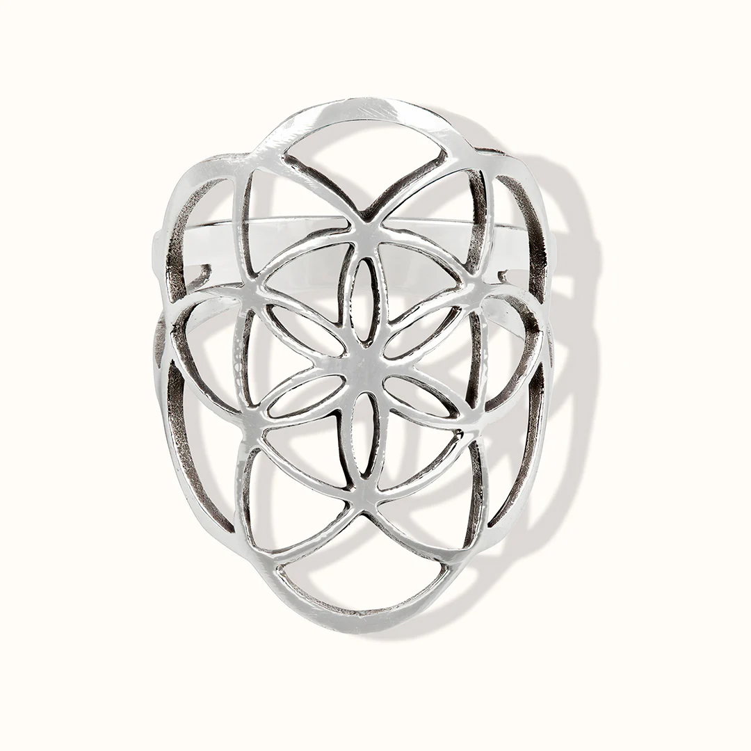 Blume des Lebens Ring Silber