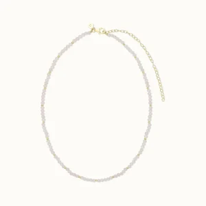 "I am loved" Rosenquarz Kette Golden