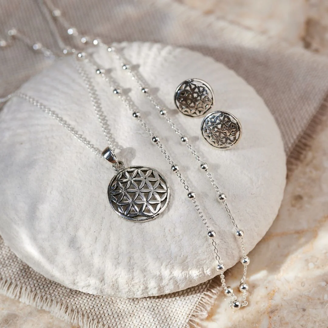 Lebensblume Layering Silber Set – Bild 6