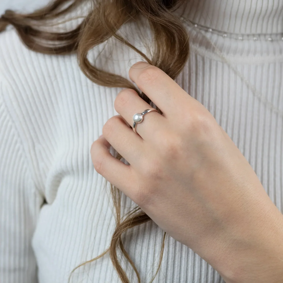 Una Perle Ring Silber – Bild 7